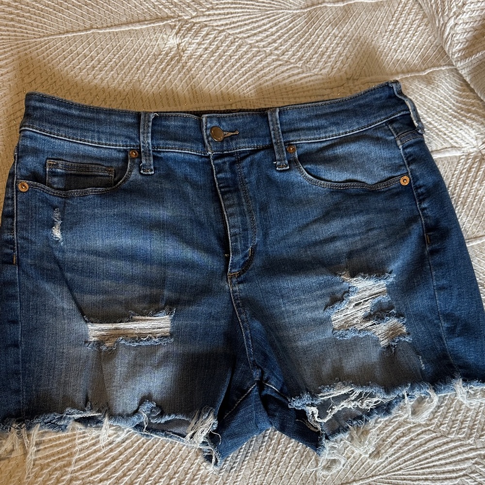 Universal Thread Dark Blue Distressed Jean Shorts